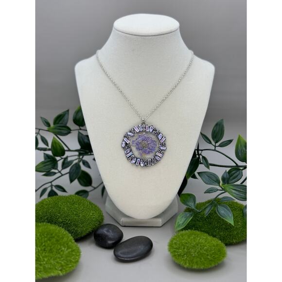 Handmade Ornate Floral Gemstone Necklace - Picture 1 of 4